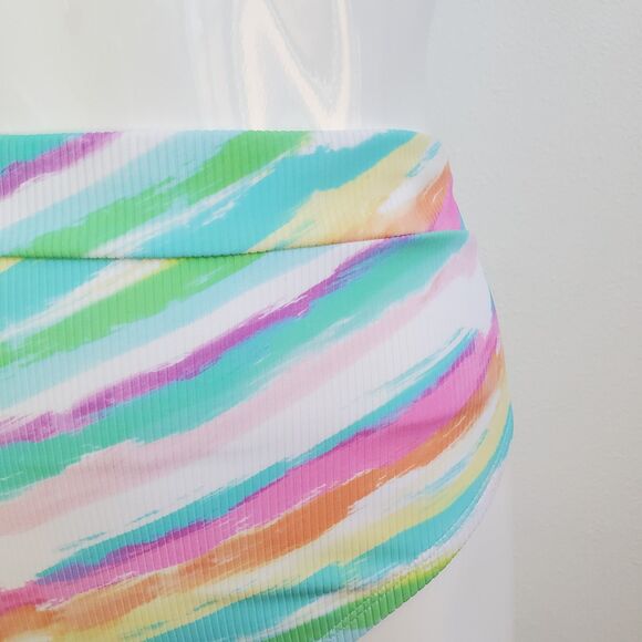 NEW Xhilaration Rainbow High Waist Swimsuit Bottoms - Picture 4 of 11